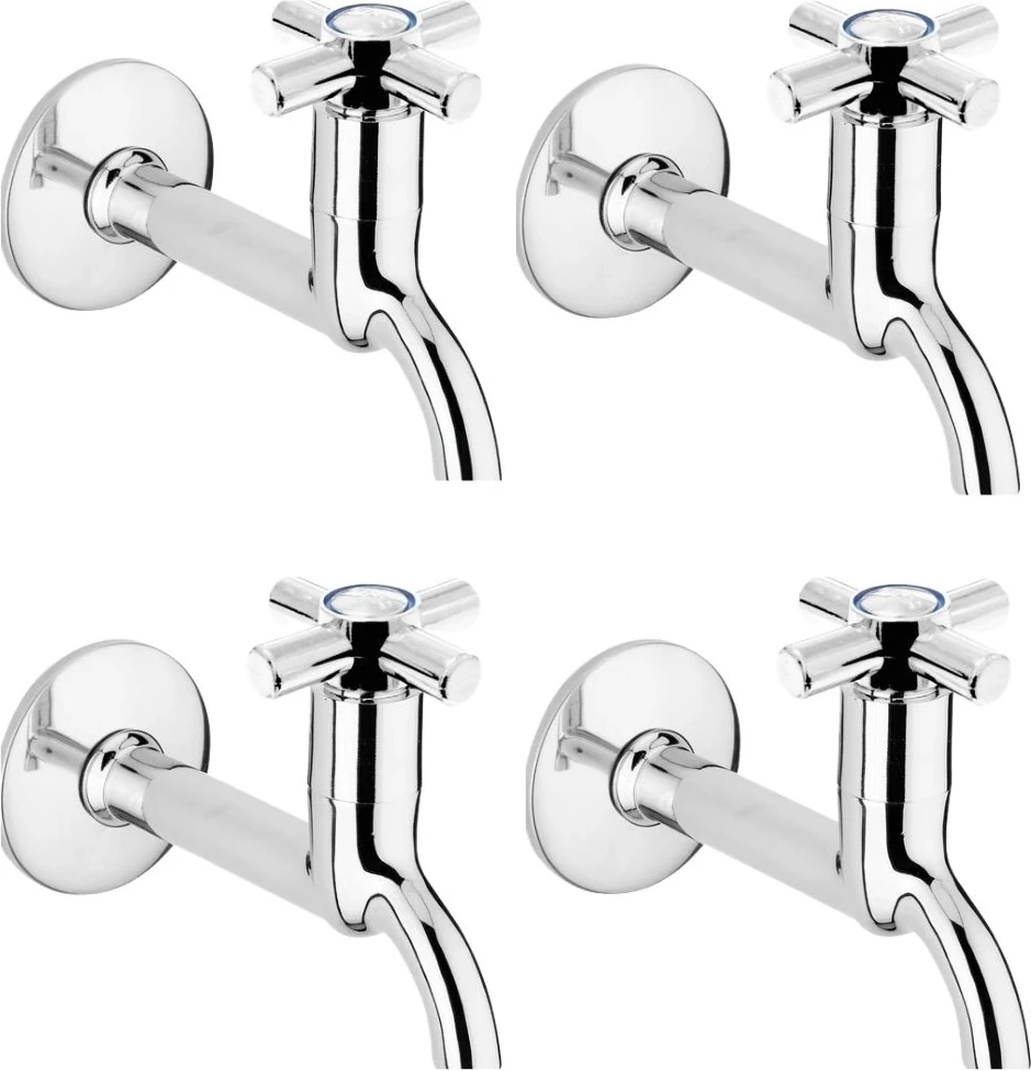 4lü Artı Aç Kapa 4 Kollu Krom Çevirveli Musluk Duvardan Tek Girişli