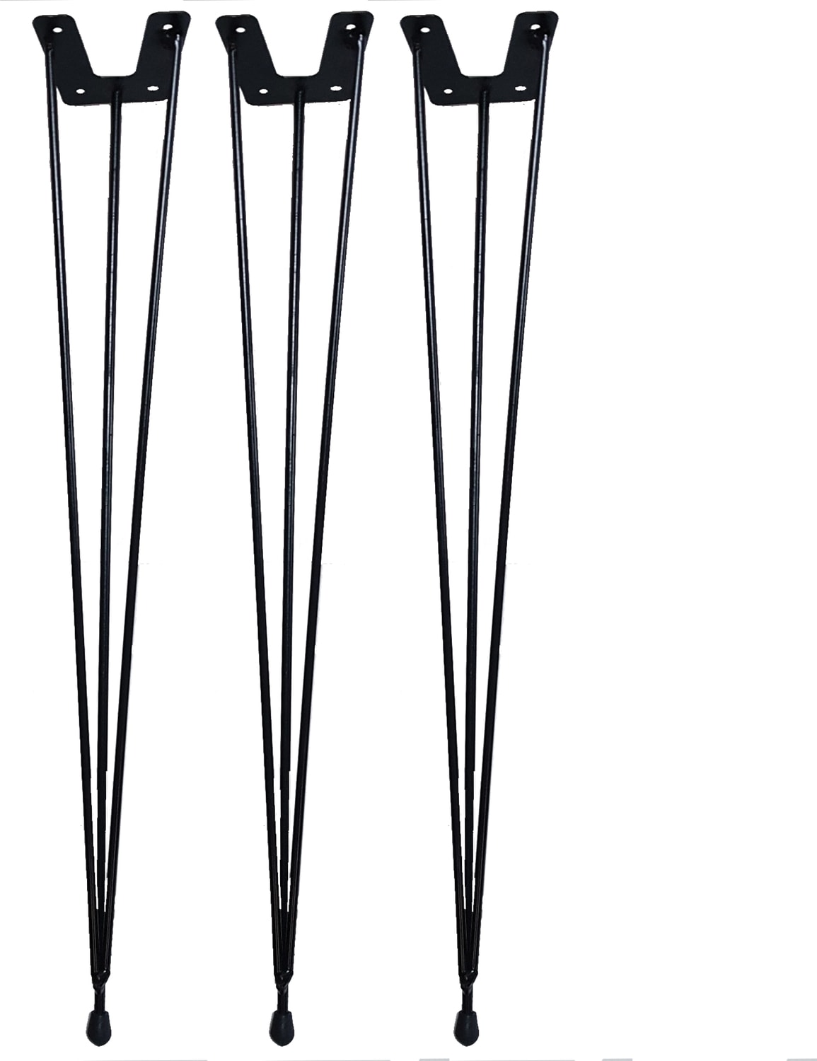 İzmir 3 lü Metal Firkete Ahşap ve Kütük Sehpa Ayağı 48 cm