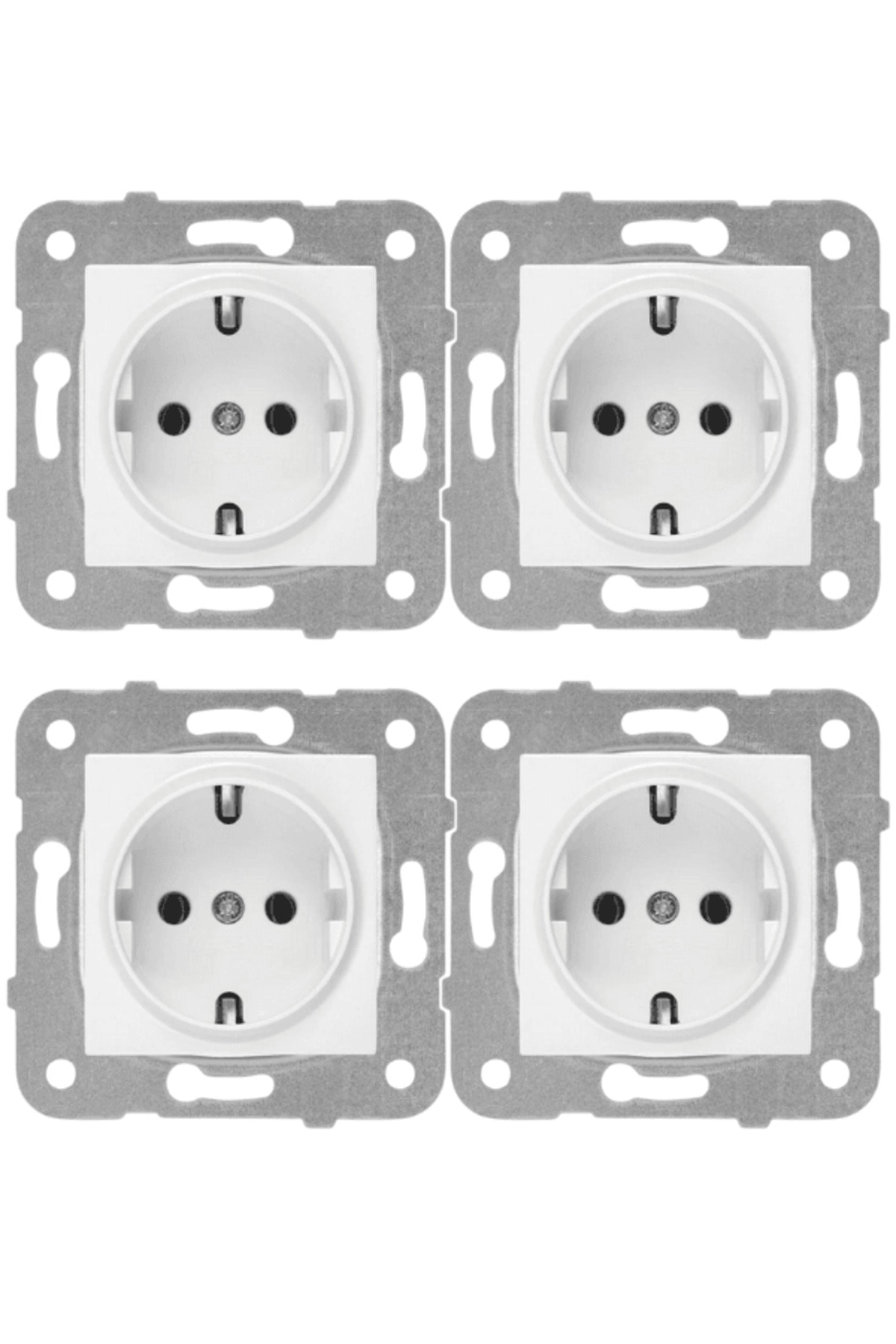 Viko Karre Topraklı Priz Beyaz (Çerçeve Dahil) 90967008 (4 Adet)