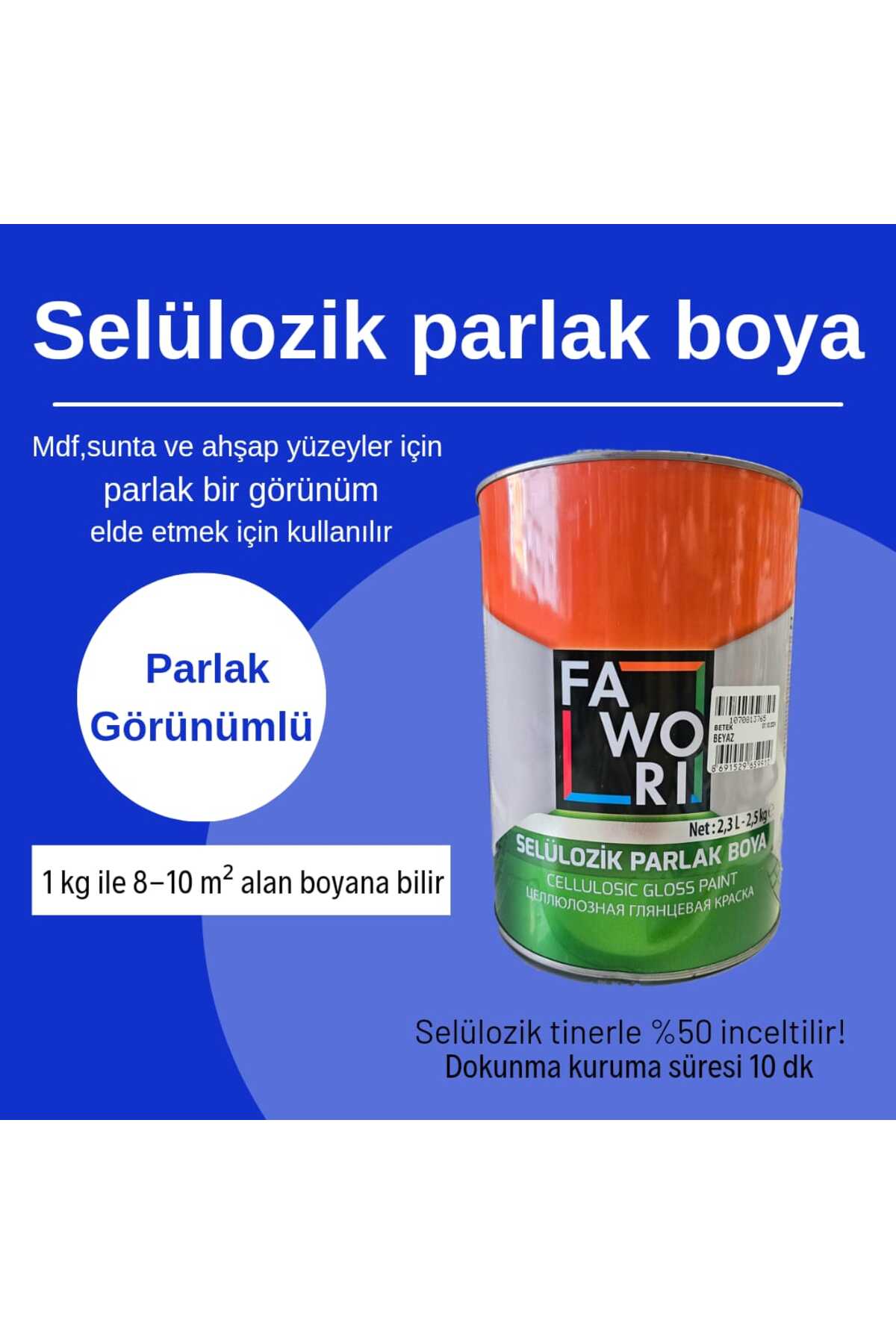 Selülozik Parlak Siyah Boya 2.5 kg