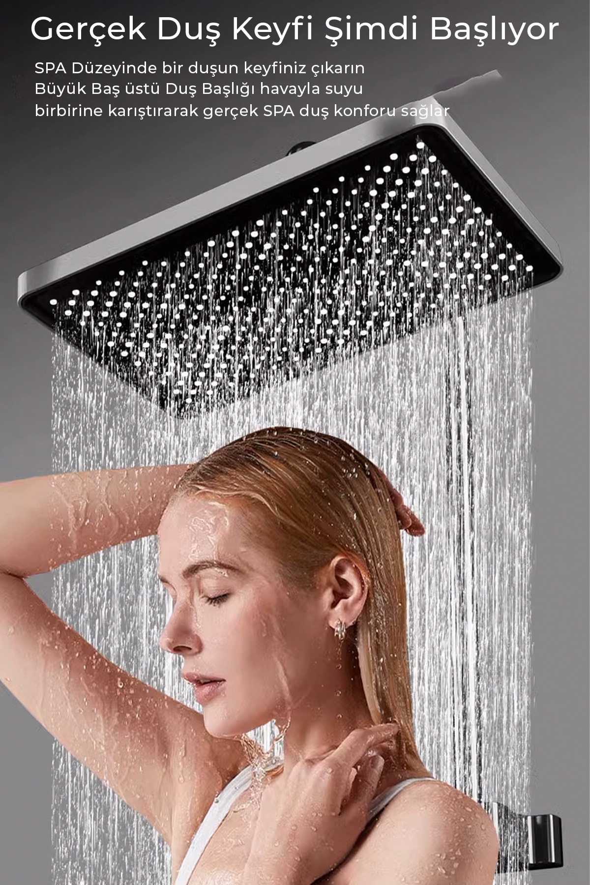 Dijital Led Göstergeli Piyano Tuşlu Termostatik Banyo Batarya Duş Sistemi