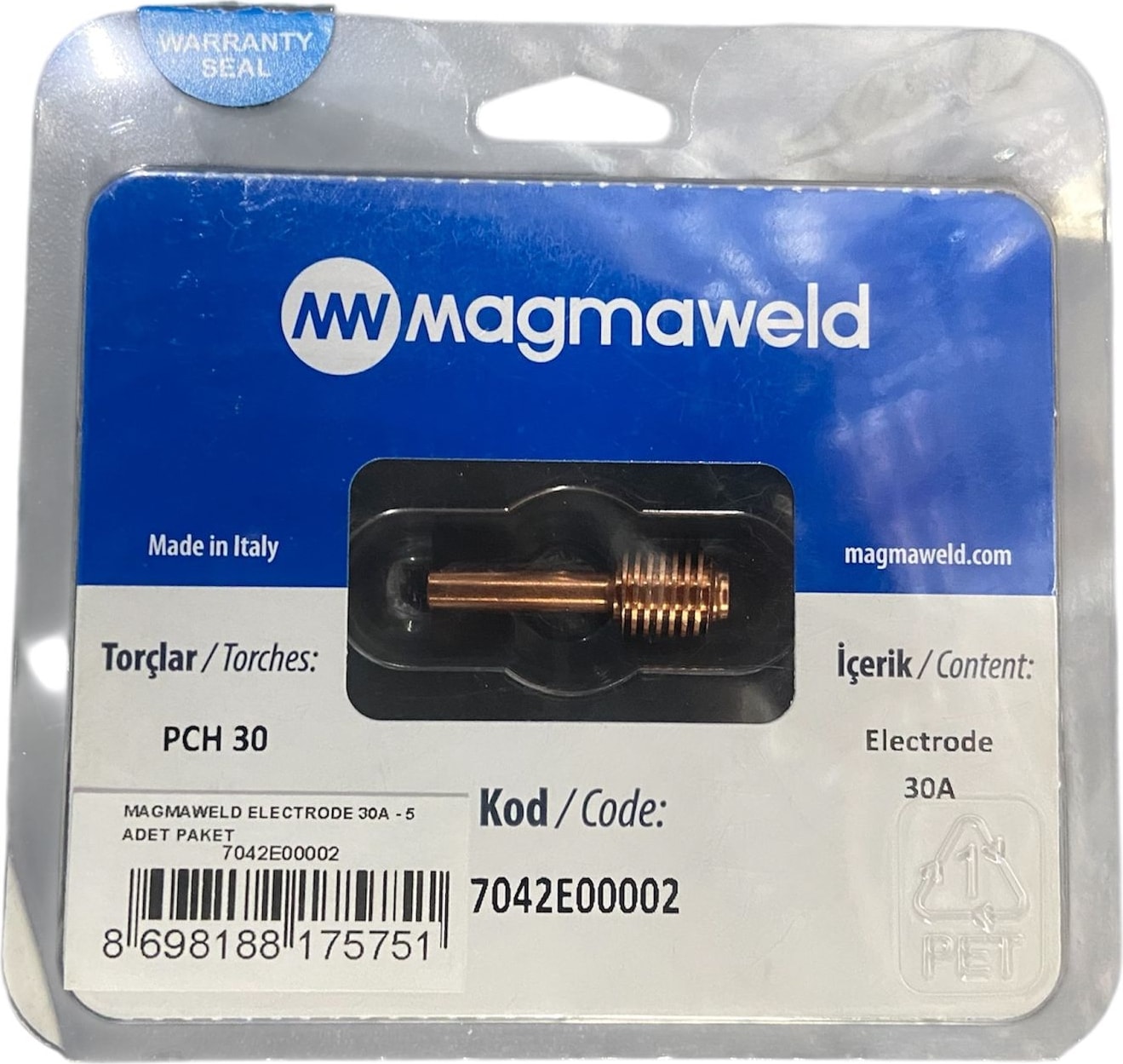 Minicut Electrode 30A Sarf Malzeme 7042E00002 - 1 Adet
