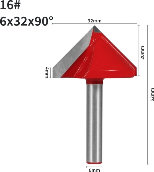 6X32X90 Yusun 3D V Tipi Planya Kesici Bit Yönlendirici Bit Cnc Katı Karbür Kesiciler Ağaç Işleme Freze Kesicisi Ahşap Bit Yüz Mill (Yurt Dışından)