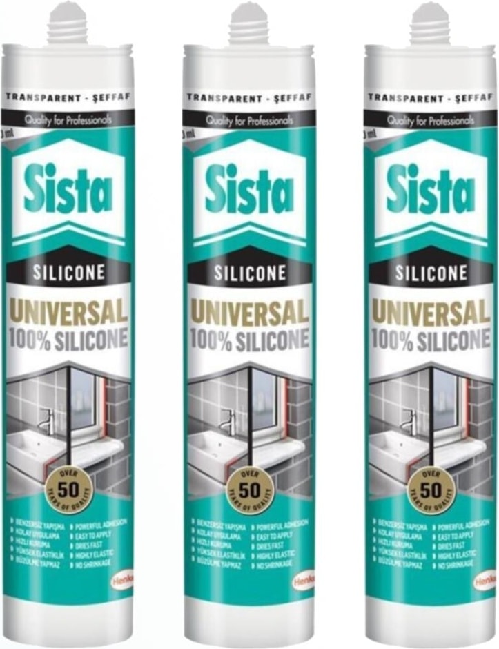Sista Şeffaf Silikon 280 ml  (3 Adet)