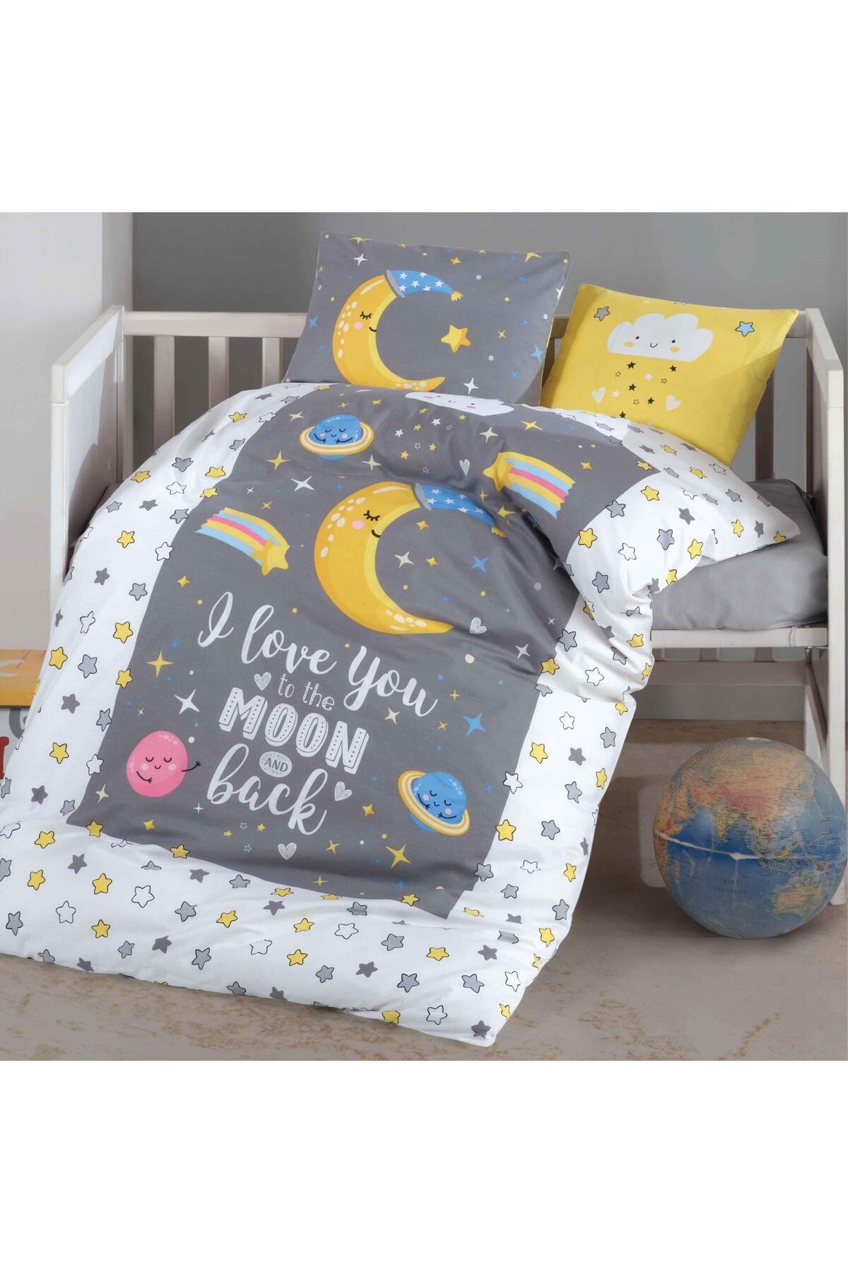 BEBEK NEVRESİM TAKIMI LUNA V1 GRİ