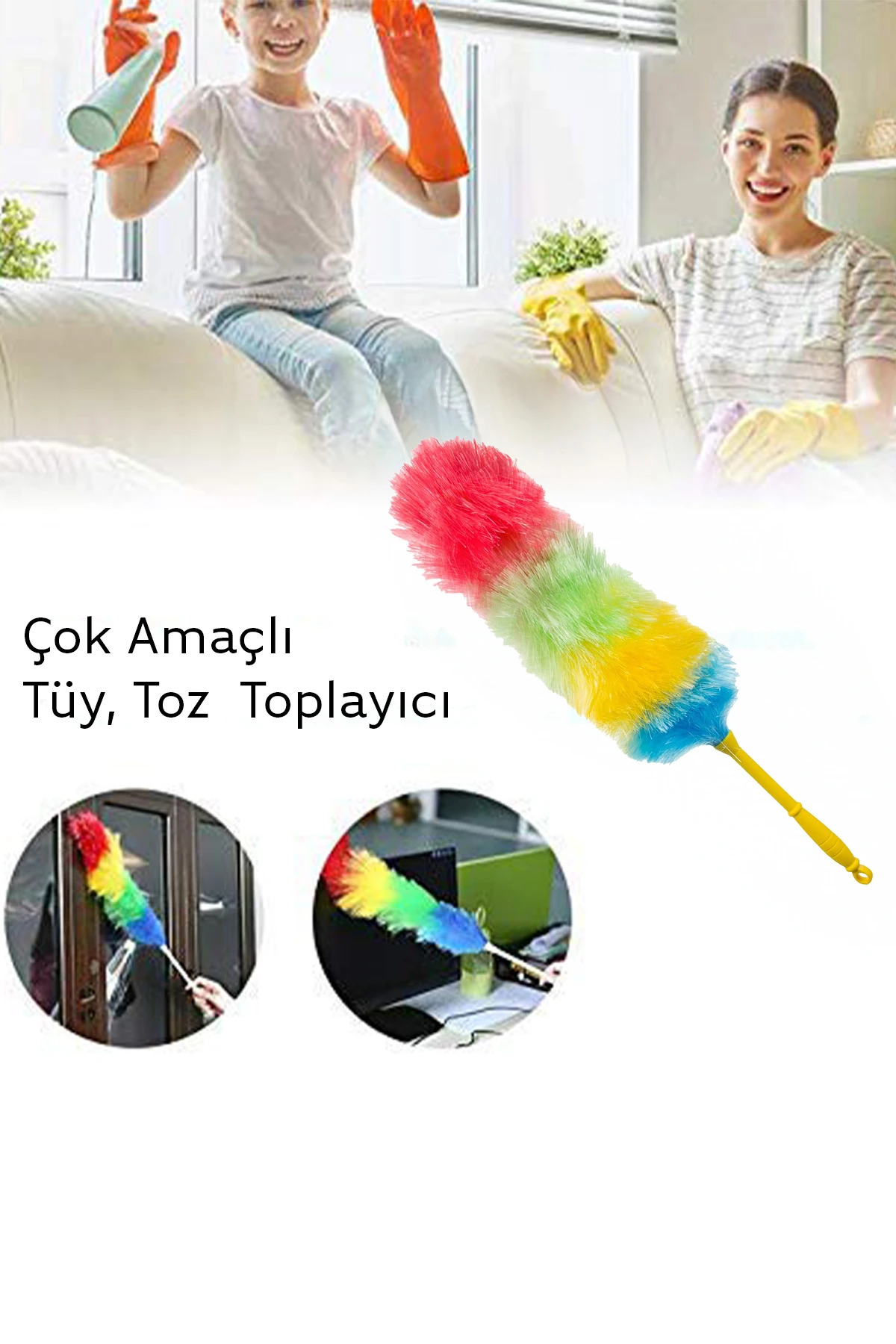 Toz Alma Püskülü Anti Statik Ev Ofis Kir Toz Temizleyici Fırça Kalorifer Petek Temizlik Aparatı