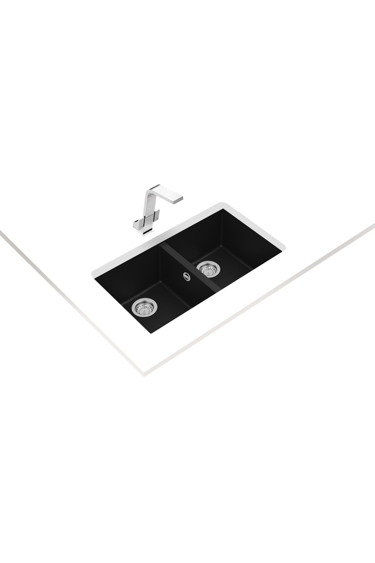 115260024- Square 760 Tg Black Granit Eviye
