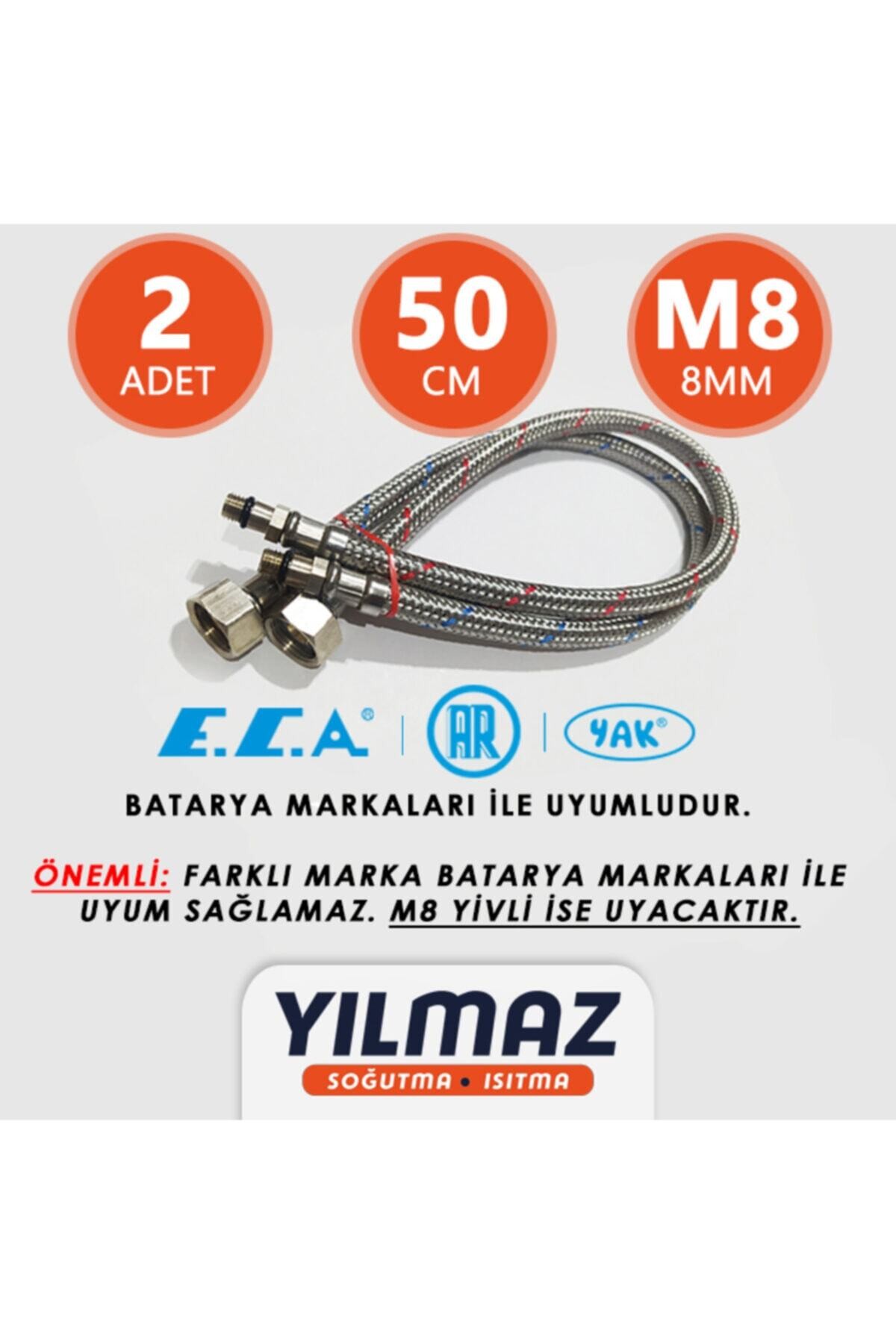 Batarya Bağlantı Fleksi - Hortumu, Soğuk Ve Sıcak - 50cm , M8