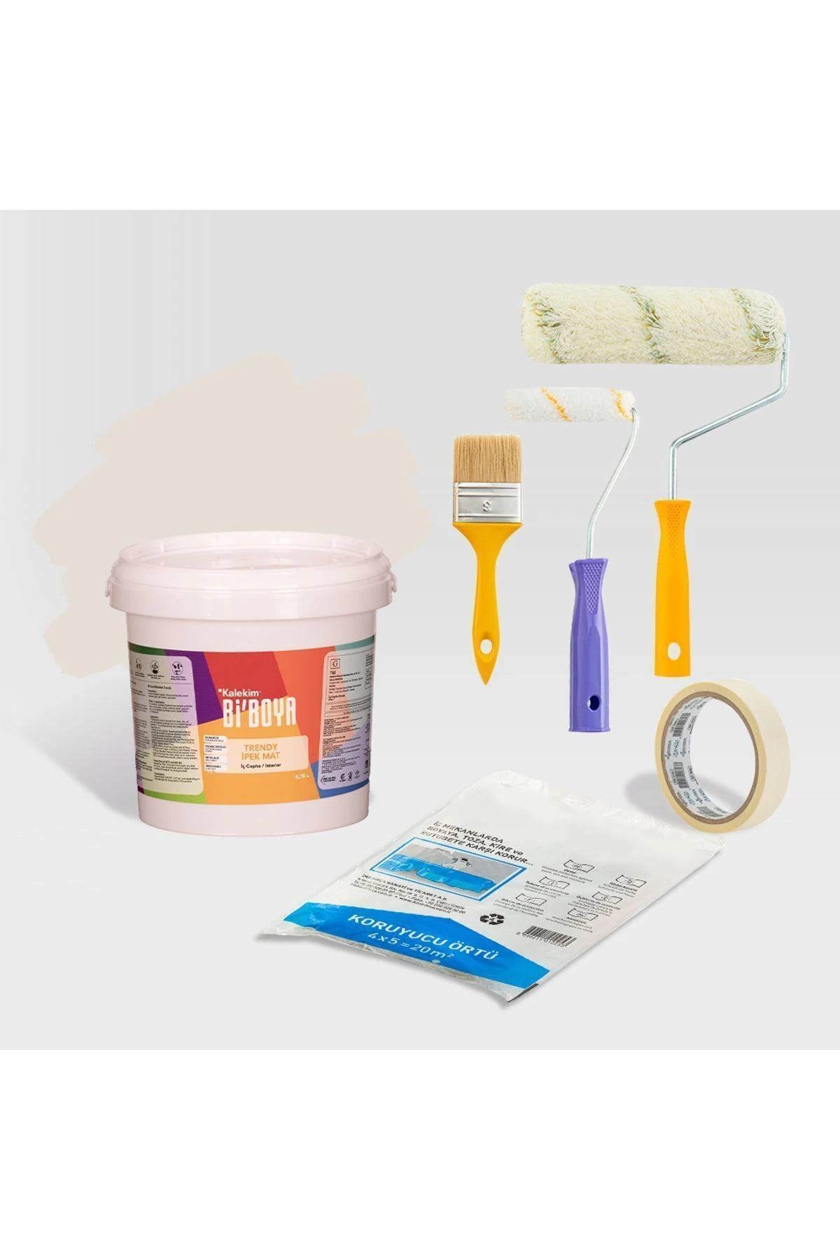 Tek Duvar Boyama Seti Dağ Grisi