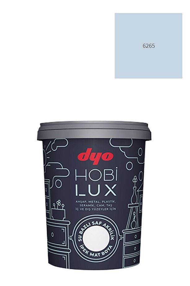 Hobilux Su Bazlı Saf Akrilik Ipek Mat Boya 0,9 Lt Hobi Boya 6265 Nazarlık