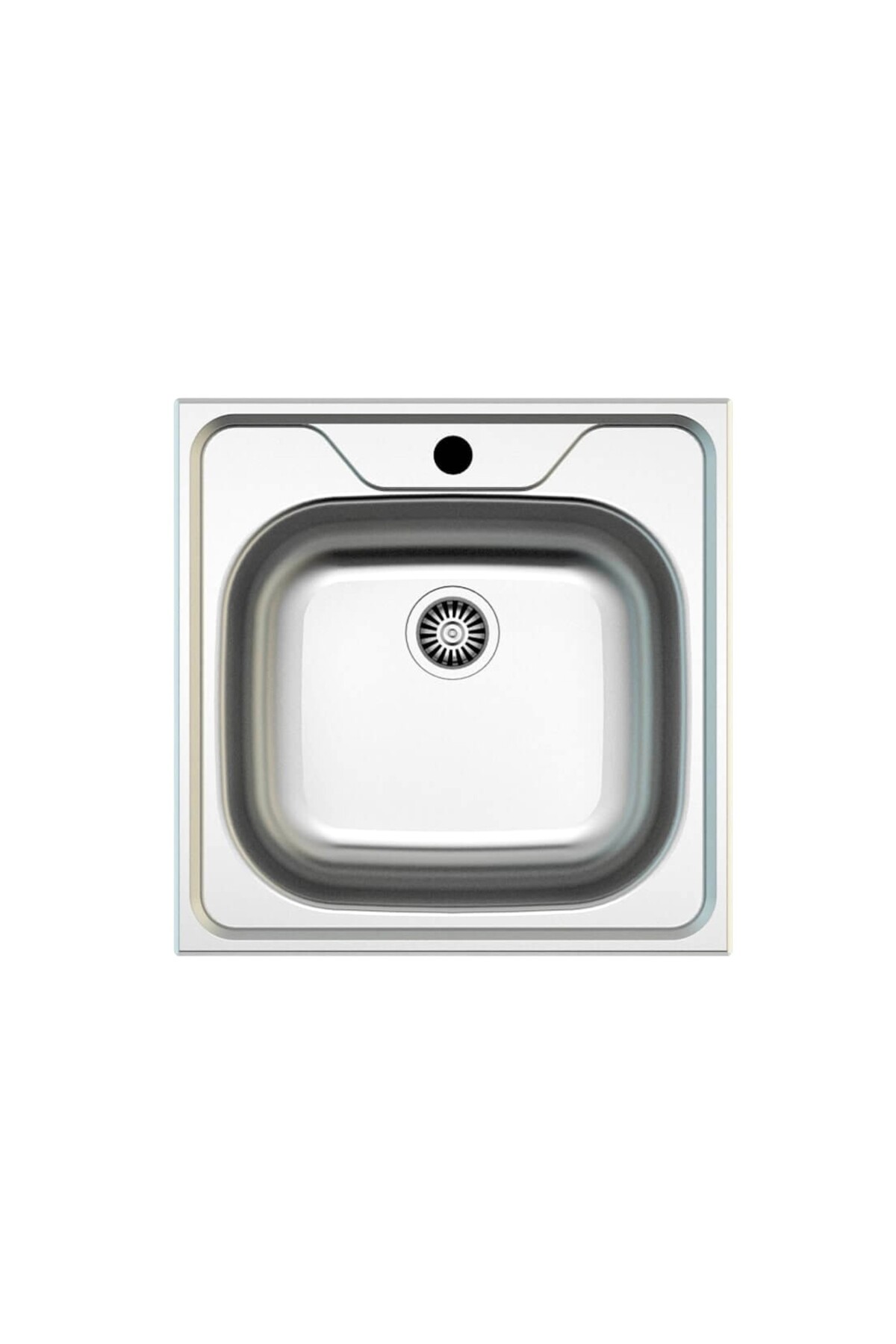 Inset Series As 04 Keten Dokulu 48×48 Cm, Paslanmaz Çelik Eviye, Mutfak Lavabosu