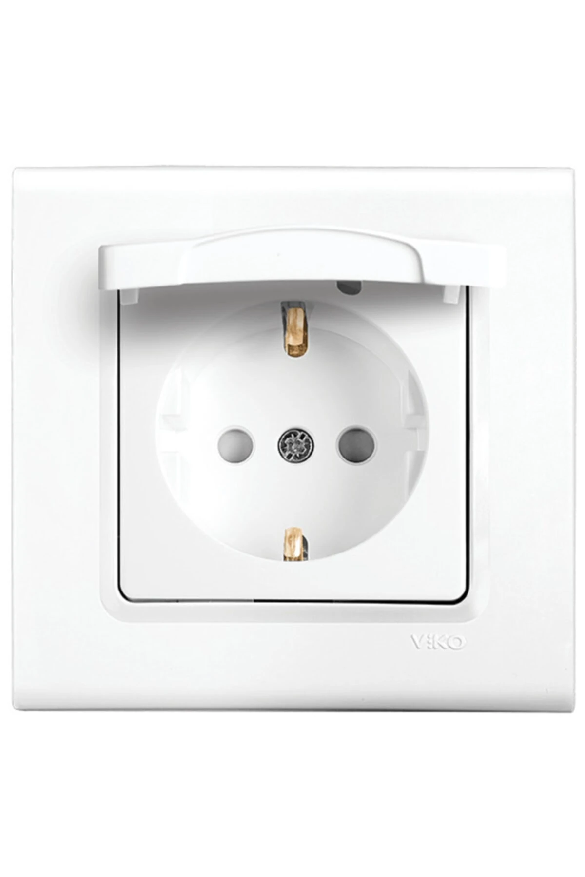 90400012 Linnera Beyaz Kapaklı Topraklı Priz Çerçeve Hariç