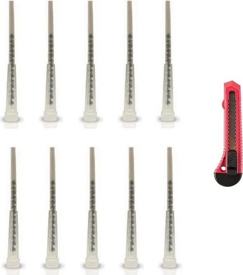 10 Adet Kimyasal Dübel Ucu Helezonik Plastik Uç ve Falçata Seti