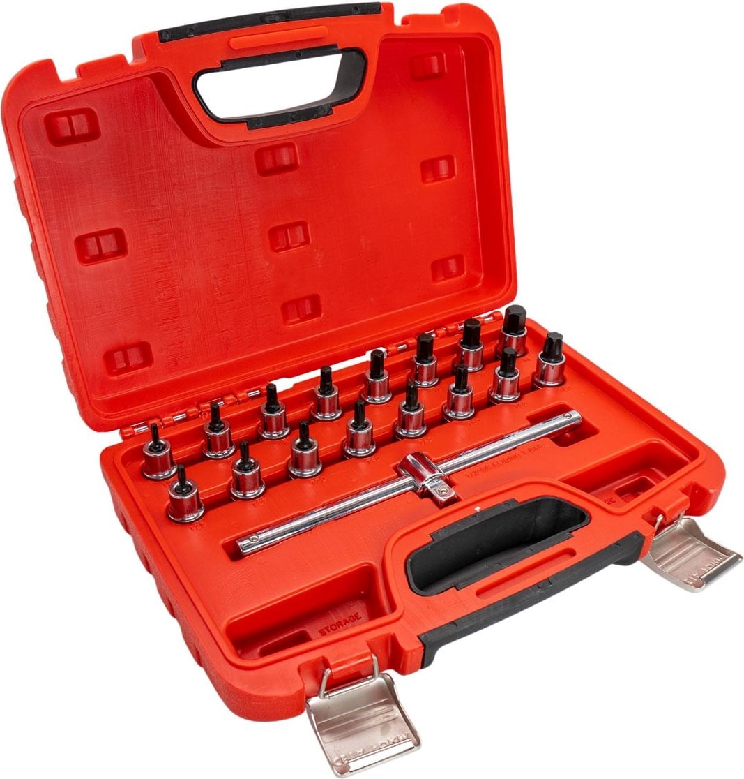 C28S-17PTH 17 Parça 1/2” Torx ve Allen Uçlu Lokma Takımı