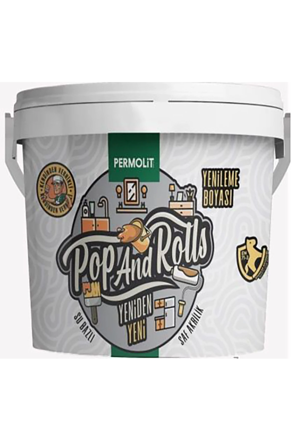 Pop And Rolls 2.5 L - Her Yüzeyde Kolay Uygulama! Su Bazlı, Kokusuz, Yüksek Kapatıcılık
