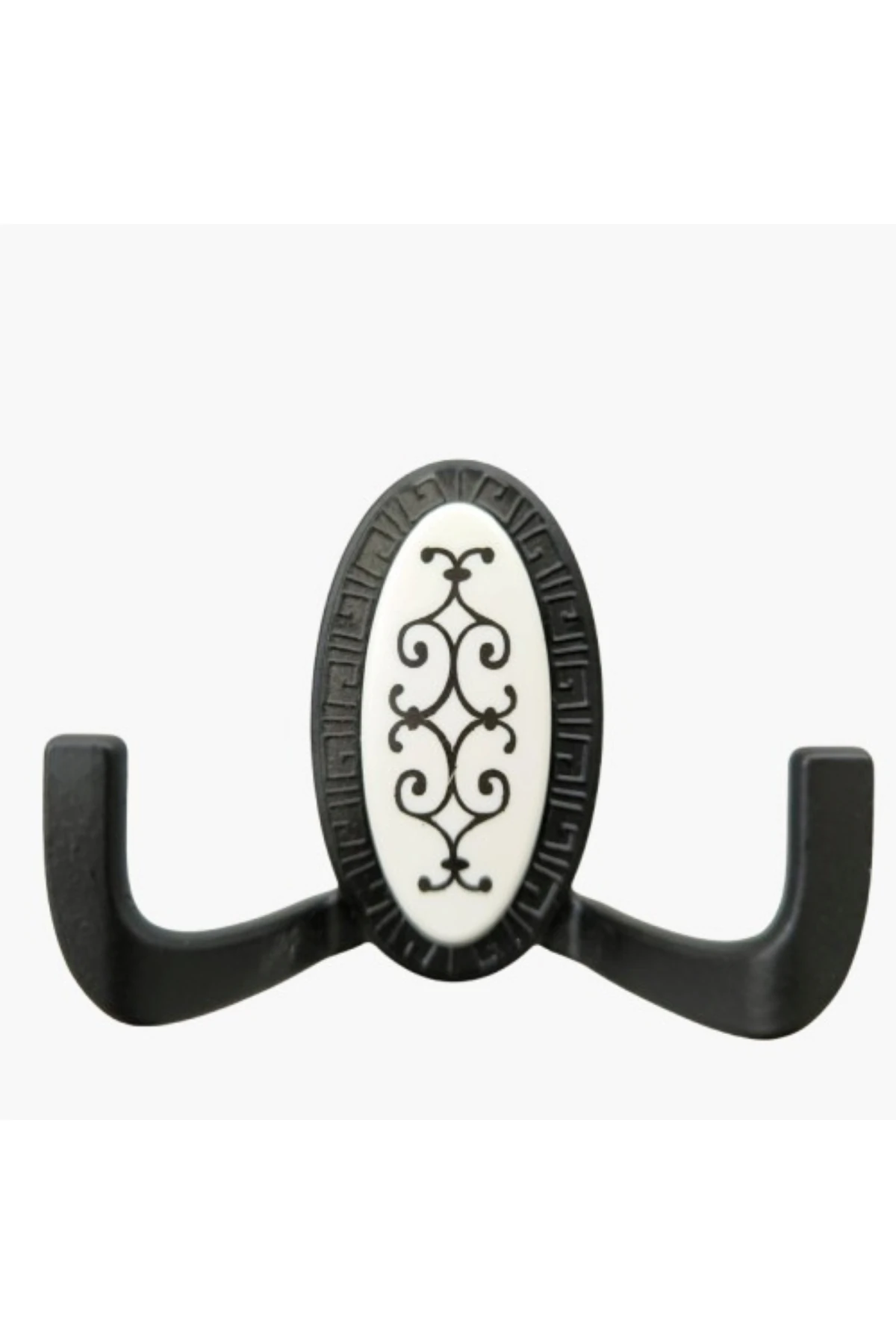 5 Adet Metal Vestiyer Askılığı - Mat Siyah, Desenli, Dayanıklı, Elbise ve Mobilya Askılığı