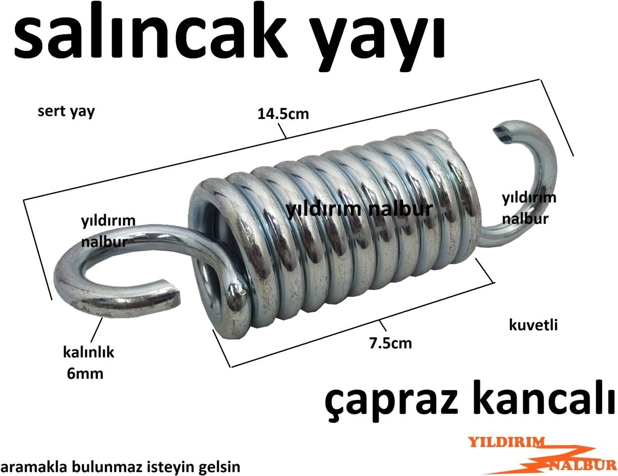 2 Adet Salıncak Yayı Çapraz Kancalı Hoppala Yayı Çelik Yay Büyük Boy Salıncak Için