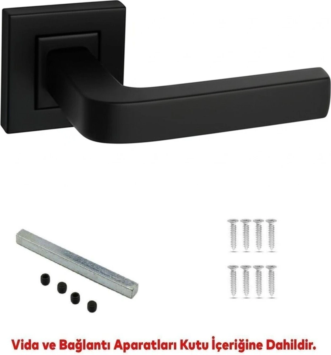 Paslanmaz Çelik Siyah Kare Kapı Kolu Takım, Şık ve Dayanıklı Tasarım