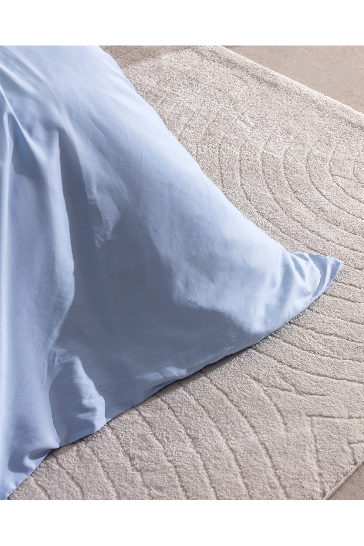 Clodia King Size %100 Pamuk Baskılı Saten Nevresim Takımı - Mavi