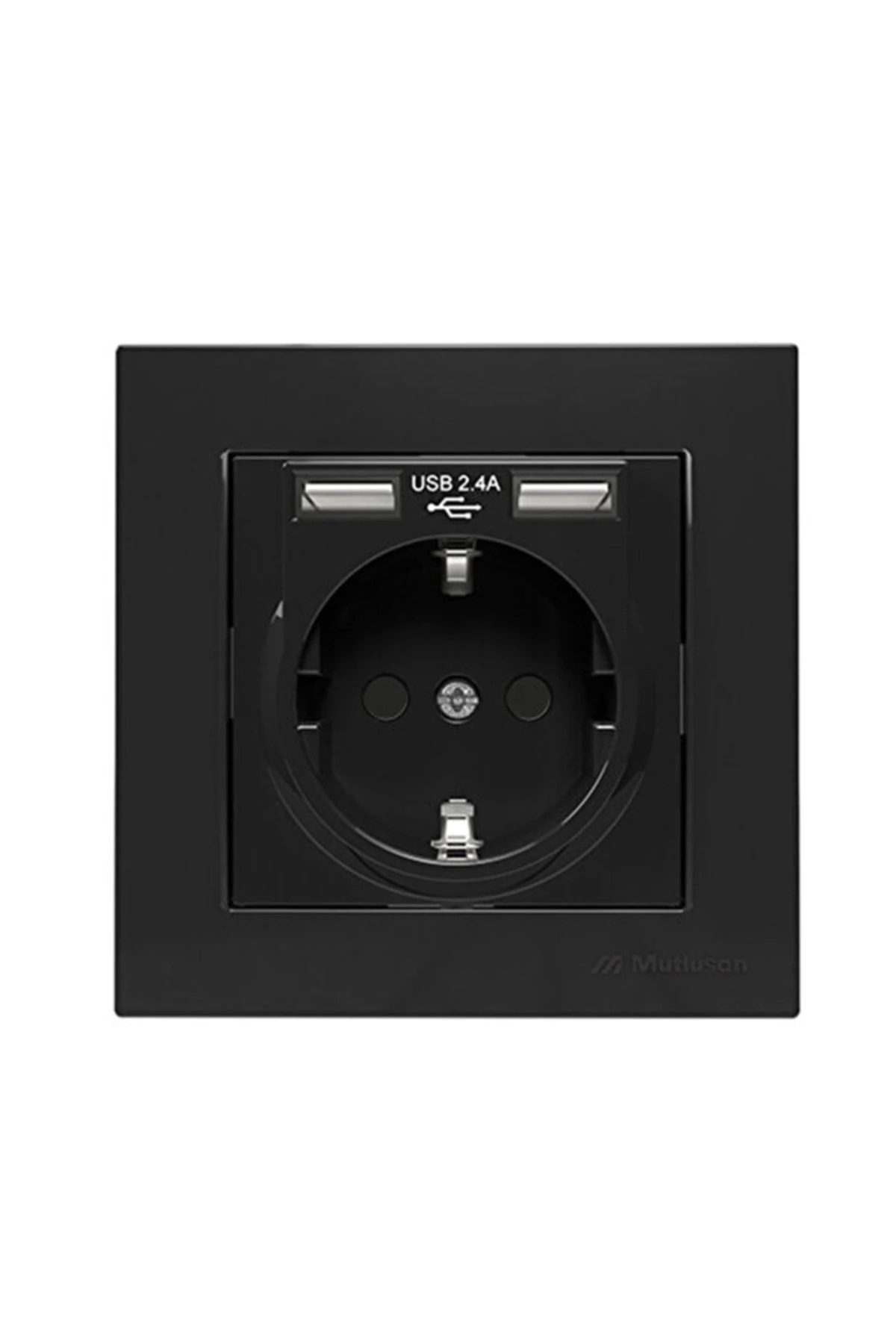 Rita 2 Usb li Topraklı Priz Siyah (2.4a Hızlı Şarj+ Çocuk Koruma)