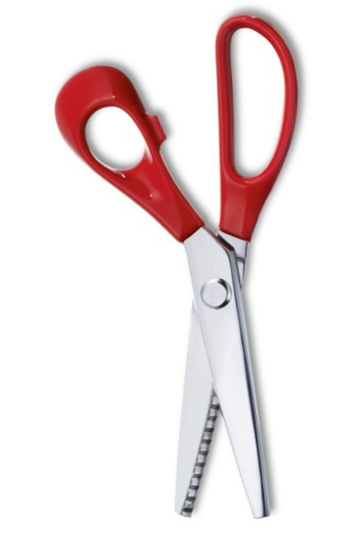 Zikzaklı Kesim Makası Kırmızı Desenli Tırtıklı Oya Makası Terzi Kumaş