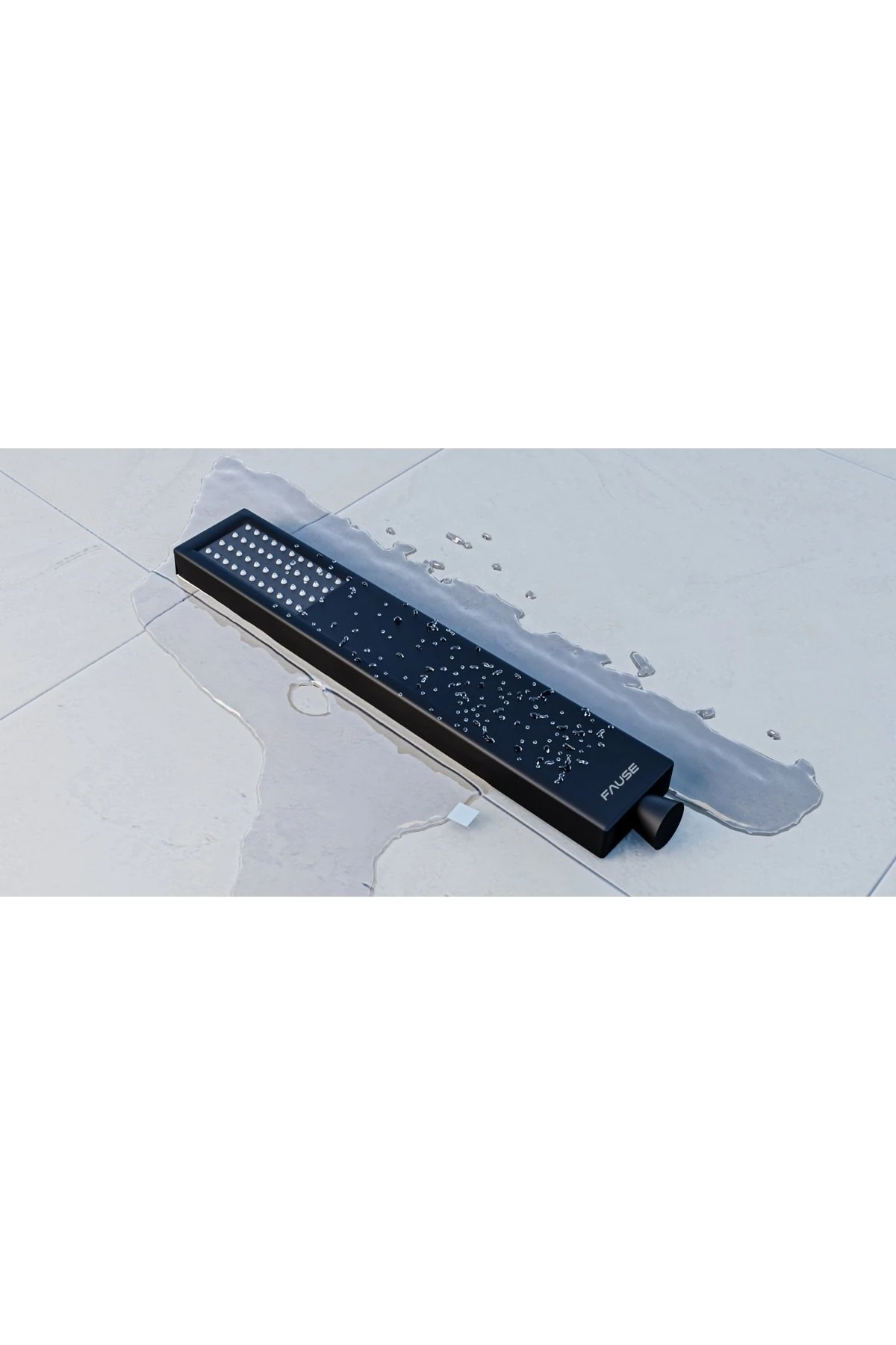 El Duş Başlığı Pirinç Metal Kare Siyah Ke102-b