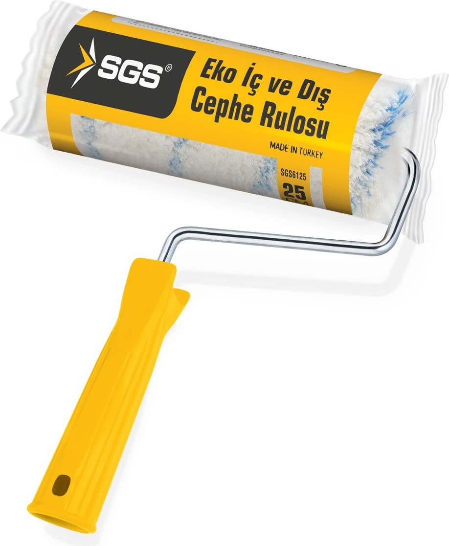 SGS Eko Iç-Dış Boya Rulosu 25 cm & Çelik Uzatmalı Sırık 2 Metre 2 Kademeli