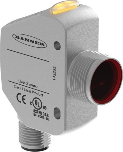 Q4XTILAF300-Q8 Lazer Mesafe Sensörü , 300MM Algılama, 4-20MA Analog Çıkış, M12 Konnektörlü