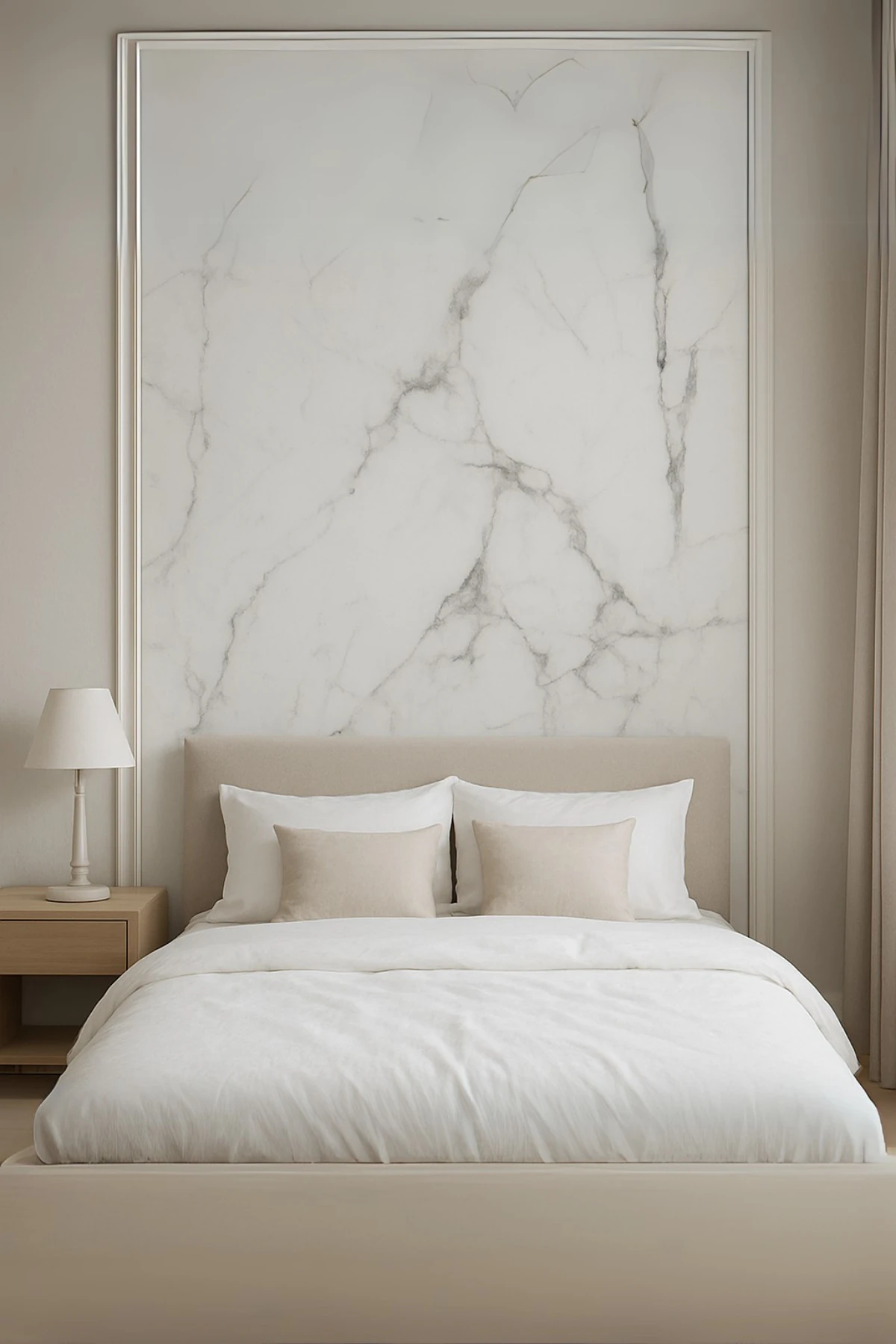 121.5cmx224cm 1 Adet Parlak Beyaz Mermer Desenli Duvar Paneli (Banyo&Mutfak&Zemin)