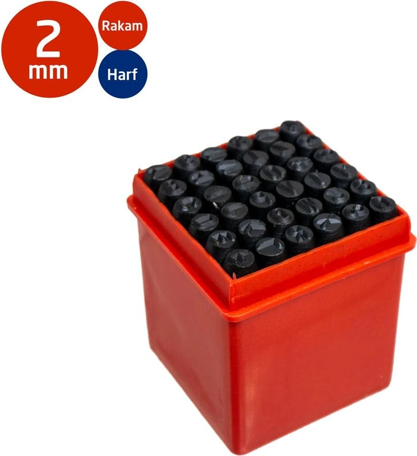 PT03040 Çelik Harf Rakam Zımba Takımı 2 mm (36 Parça)