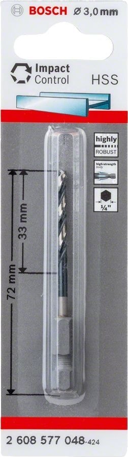 BOSCH Impact Ctrl Hss 3,0*72MM