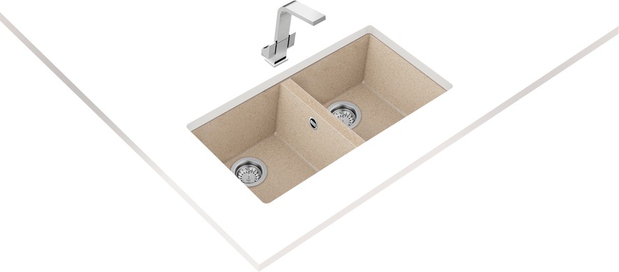 SQUARE 760 TG AVENA BEIGE Tezgahaltı Granit Eviye Bej 76 cm 115260026