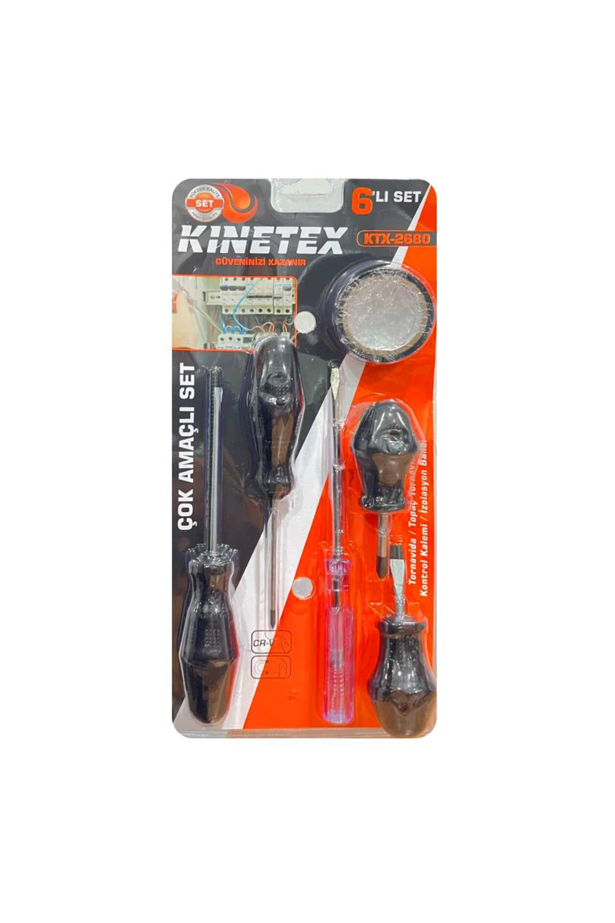 TORNAVİDA SETİ ÇOK AMAÇLI KTX-2630 TORNAVİDA TOPAÇ KONTROL KALEMİ İZOLASYON BANDI 6 LI