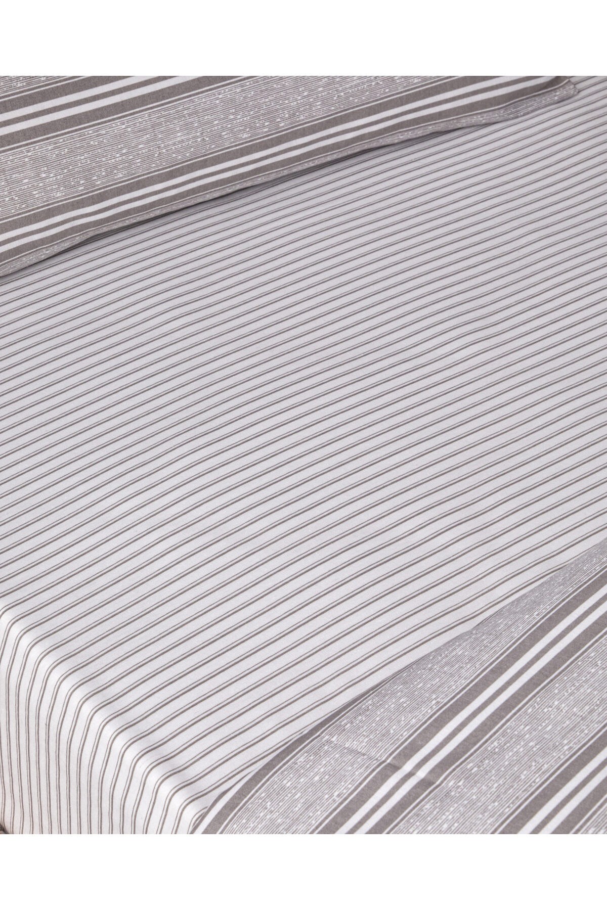 Sleek Lines Kolay Ütülenir Çift Kişilik Nevresim Takımı 200x220 cm Gri