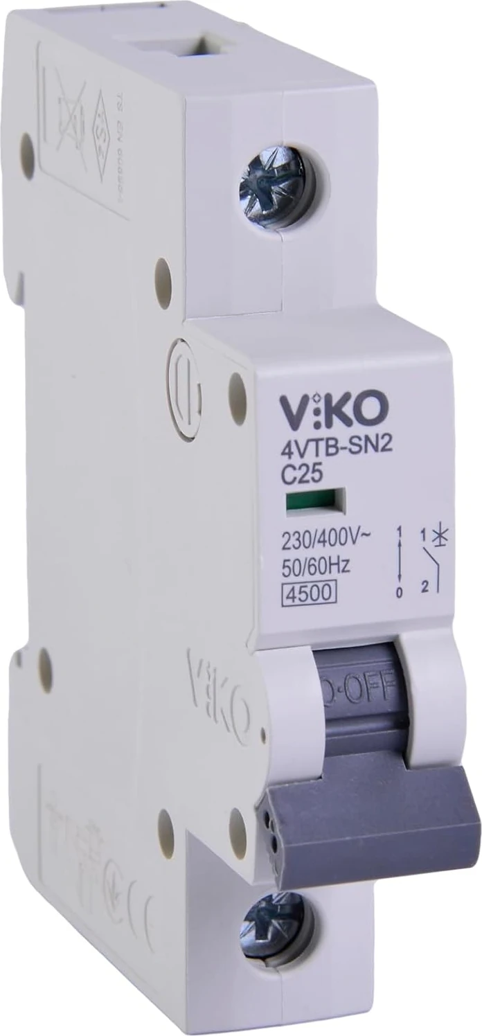 4VTB-1C25 Otomatik Sigorta 4,5ka C Tipi 1 Kutup 25A