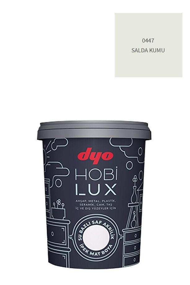 Hobilux Su Bazlı Saf Akrilik Ipek Mat Boya 0,9 Lt Hobi Boya 0447 Salda Kumu