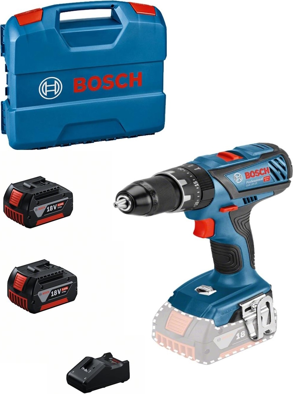 BOSCH Gsb 18V-28 2X5.0AH Çift Akülü