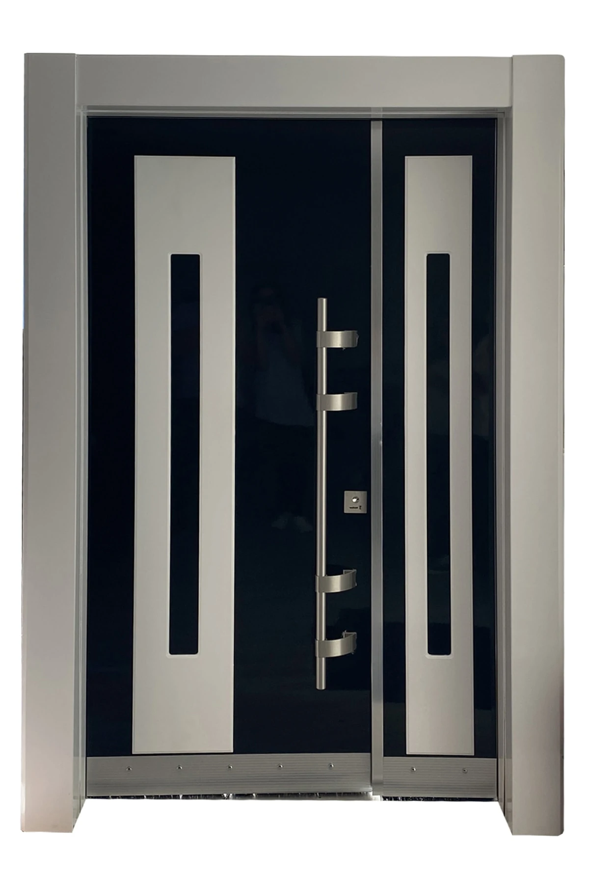 Beyaz Çelik Kapı Çelik Kapı Modelleri Beyaz Renk Kasalı Villa Kapısı Bina Giriş Kapısı Sol Açılım