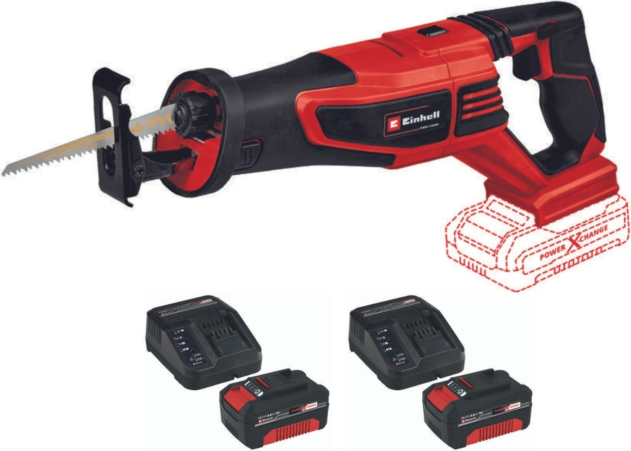 Te-Ap 18/28 Li Bl 2X4.0AH Akülü Kömürsüz Kılıç Testere Tilki Kuruğu