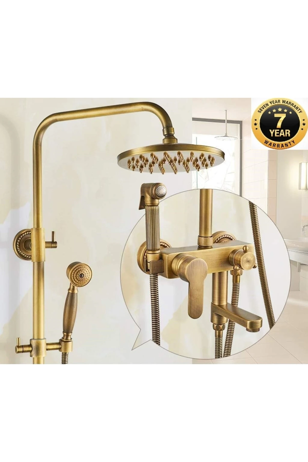 Banyo Bataryası ve Duş Seti Antik Renk Bide Fiskiyeli Yeni Model 7 Yıl Garantili İthal