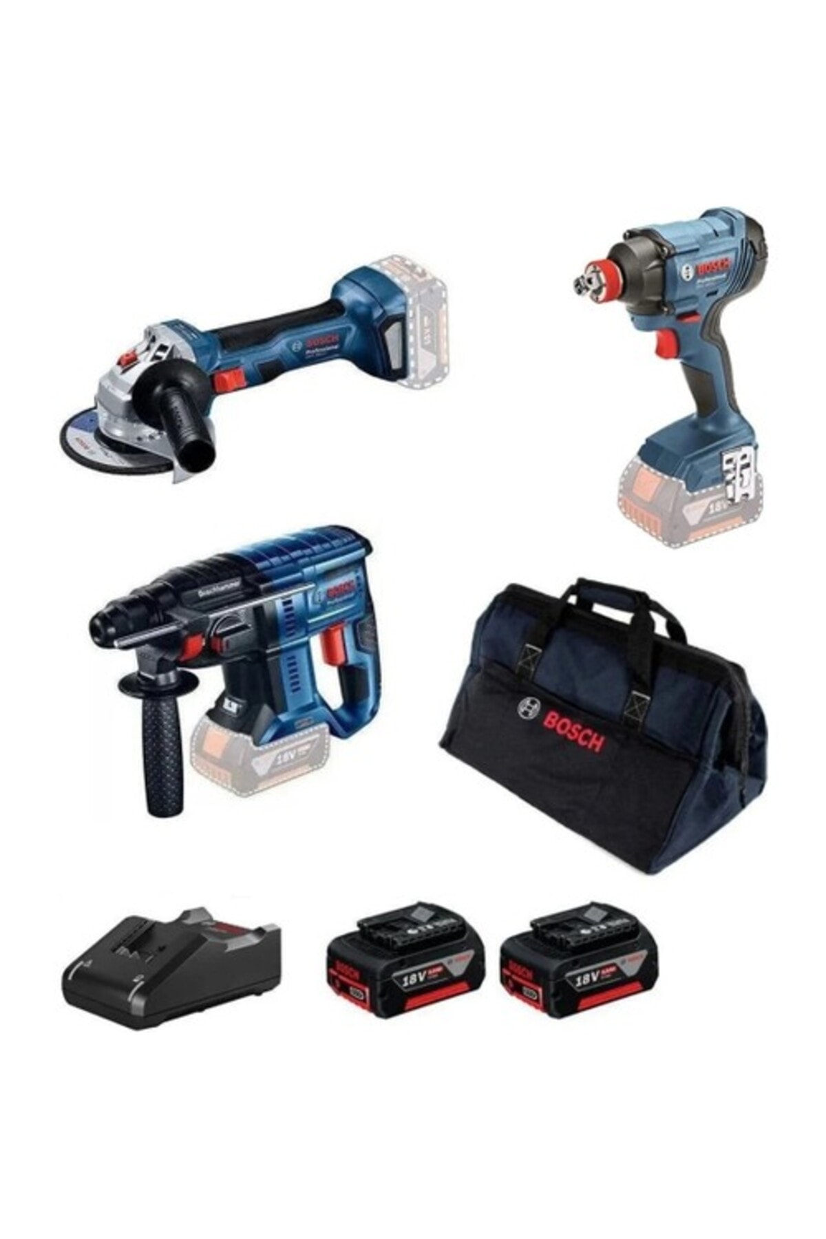 BOSCH GDX180+GBH 180+GWS 180 2 x GBA 18V 5.0Ah