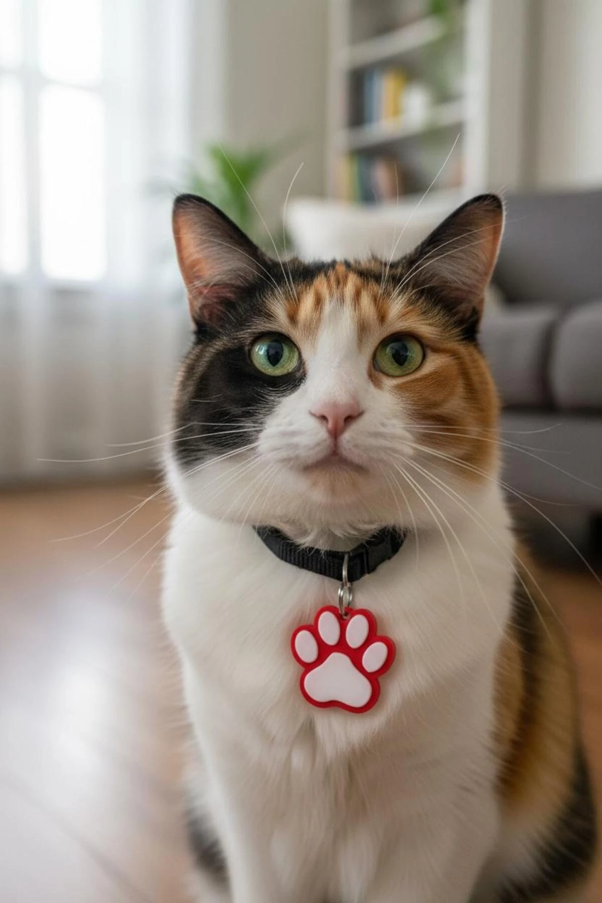 Akıllı NFC Kedi Kimlik Anahtarlığı-Pati Şekilli, Temassız Bilgi Paylaşımı (Kırmızı / Mavi / Siyah)