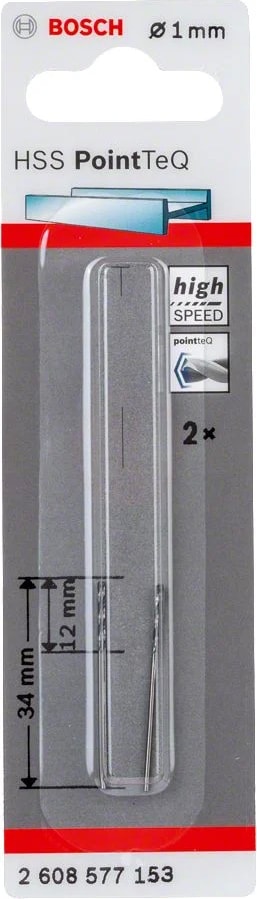 BOSCH Metal Matkap Ucu Hss Pointteq (Dın 338) 1,0 mm (2 Adet) - 2608577153
