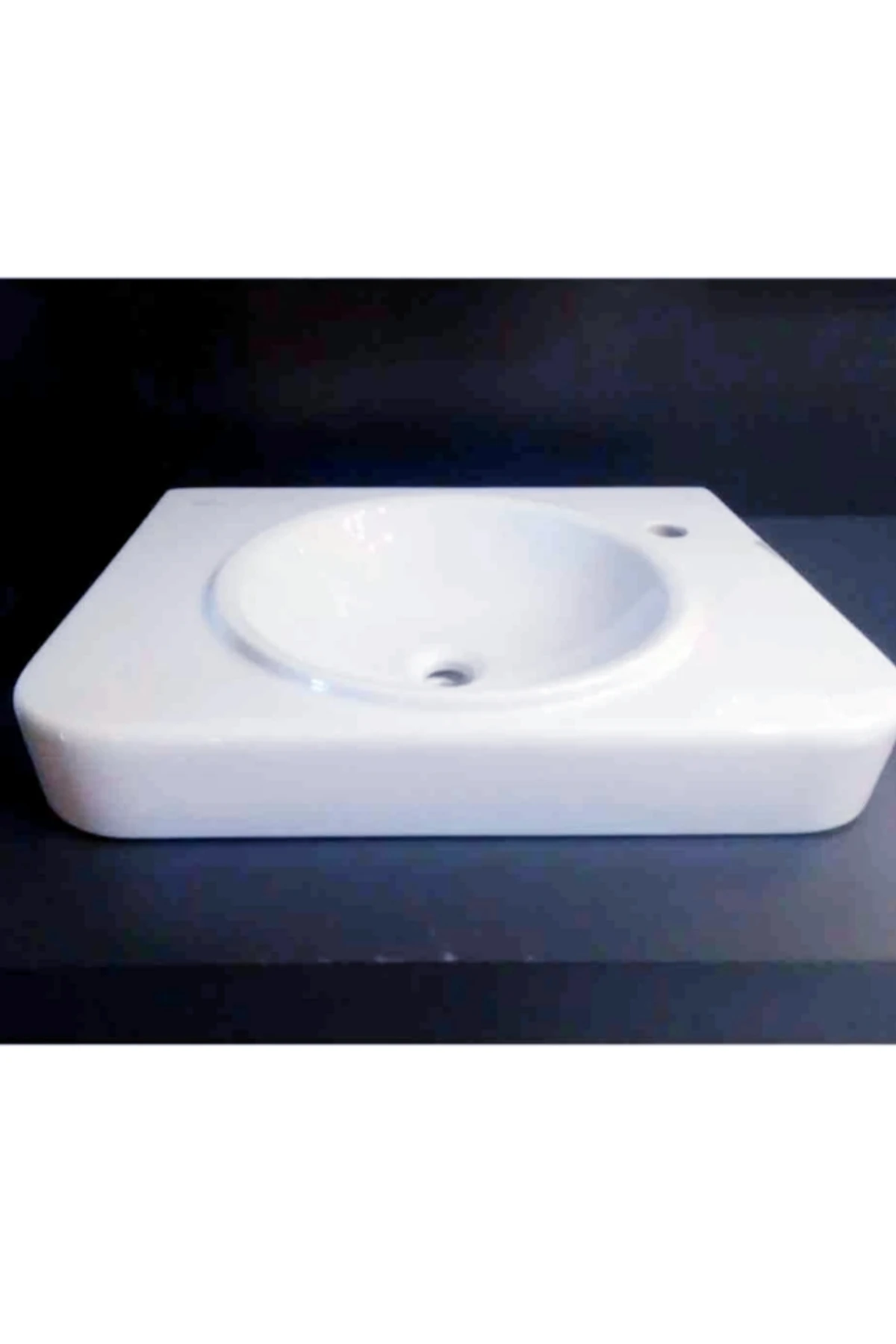 Water Jewels Lavabo 60 cm Beyaz - Tezgah Üstü - Sağdan batarya delikli