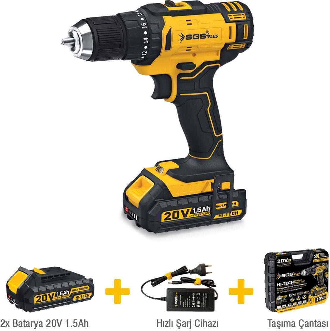 Akülü Vidalama Seti 20 Volt (1.5AH)