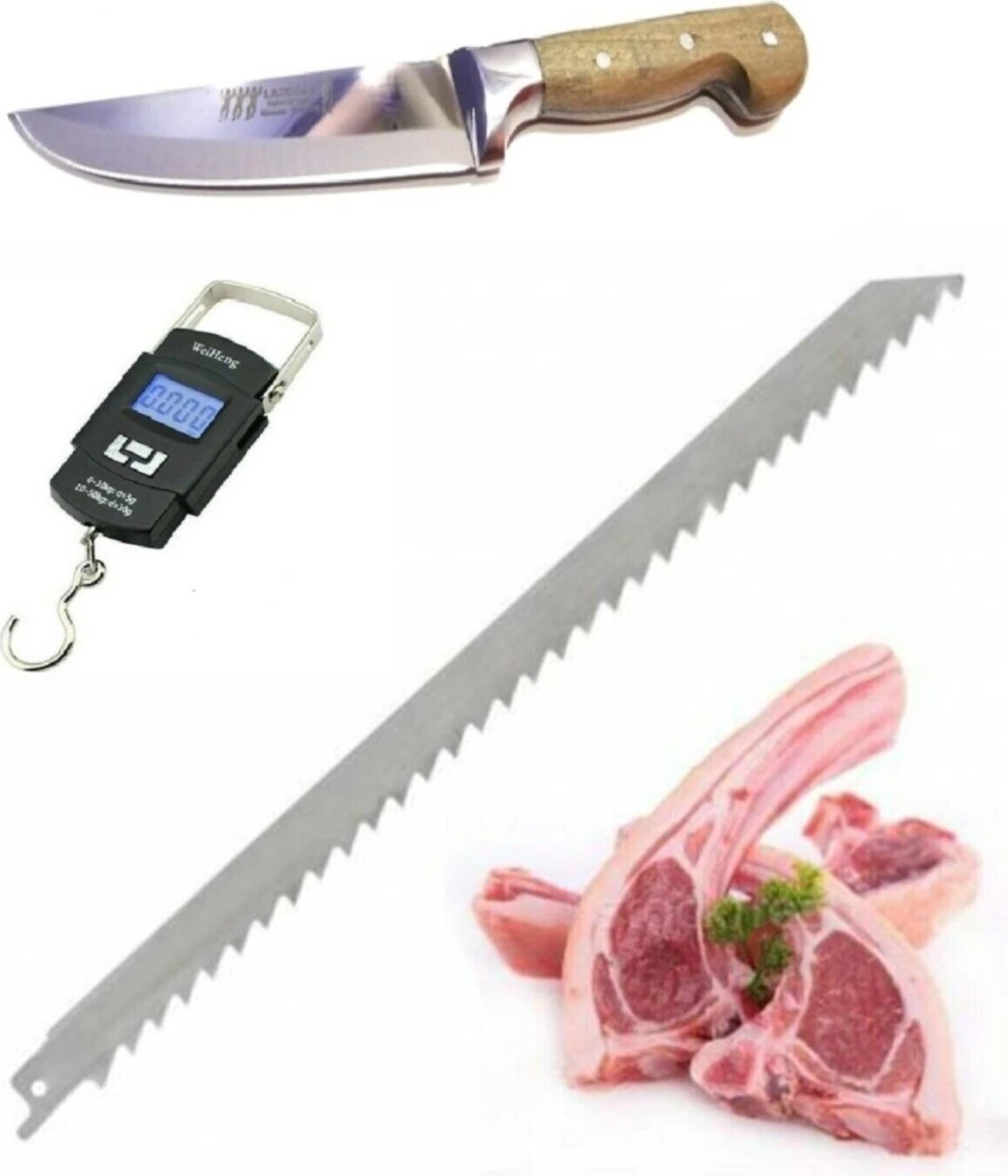 3 Parça Tilki Kuyruğu Testeresi Kemik Kesme Bıçağı Terazi ve Bıçak