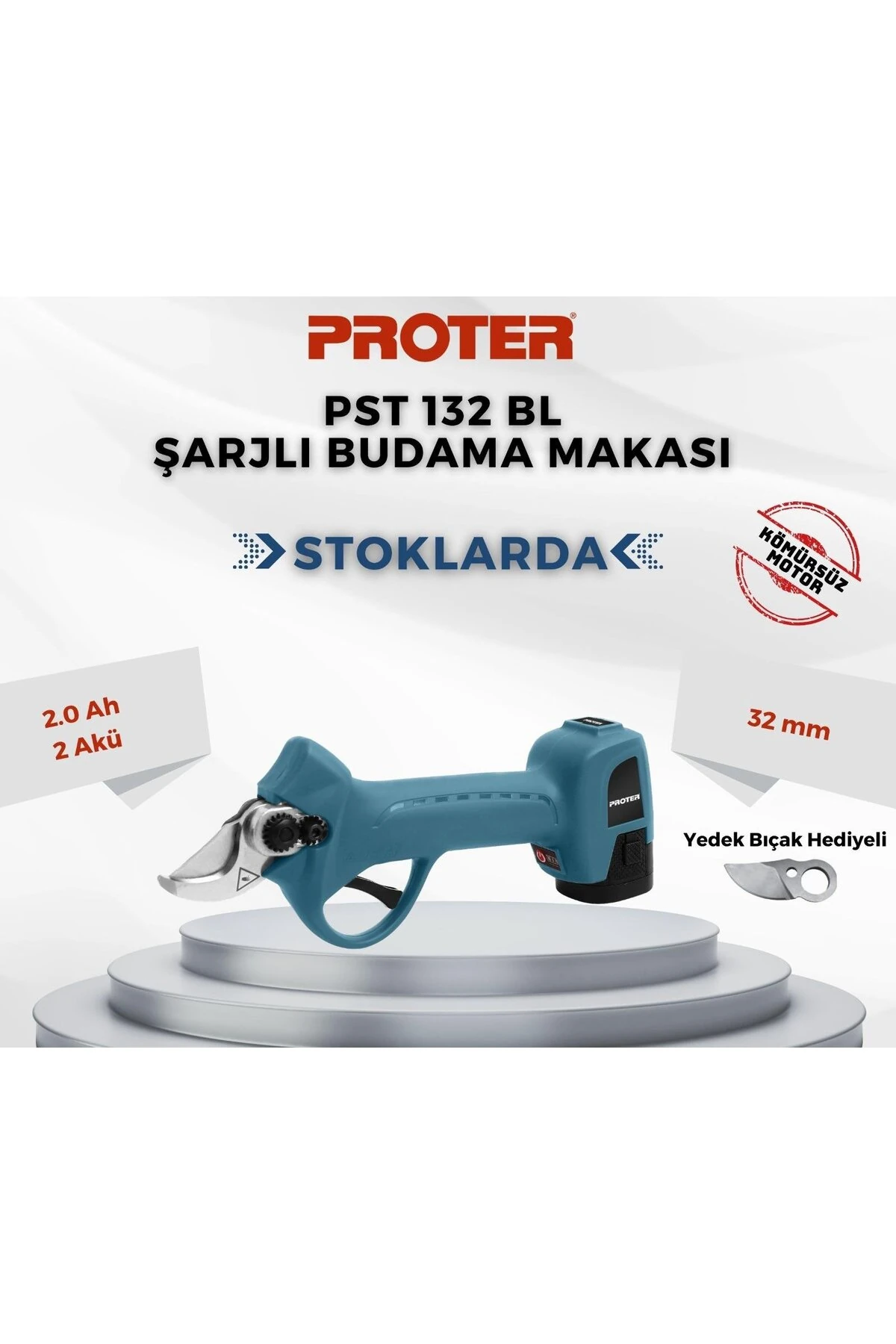 Pst 132 Bl 2.6 Ah 16.8 V Li-ion Kömürsüz 30 Mm Kesim Şarjlı Budama Makası