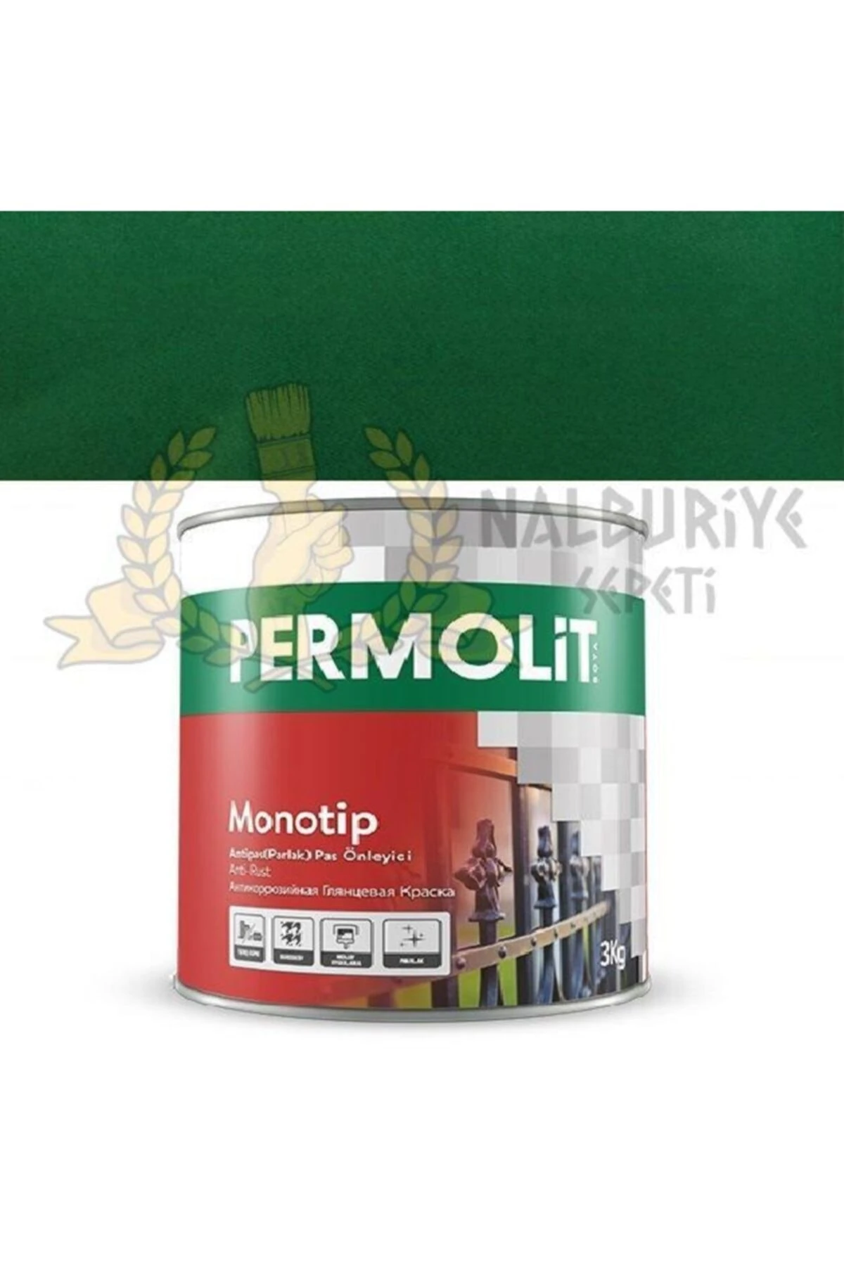 Monotip Astarlı Antipas Boya Nefti Yeşil 2.5 Lt.