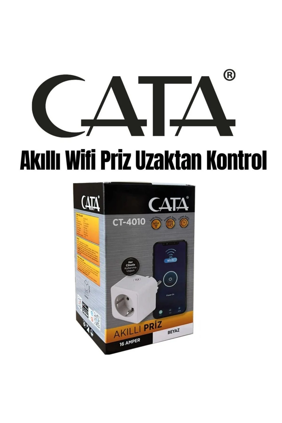 3 Adet CT-4010 Uzaktan Kontrol Edilebilir Wi-Fi Akıllı Priz Tuya Smart Life Destekli