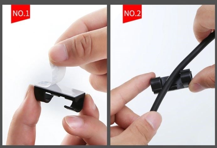 Kablo Tutucu Yapışkanlı Mini 20LI Kanal USB Şarj Veri Kablosu Tutucu Yapışkanlı Kordon Siyah